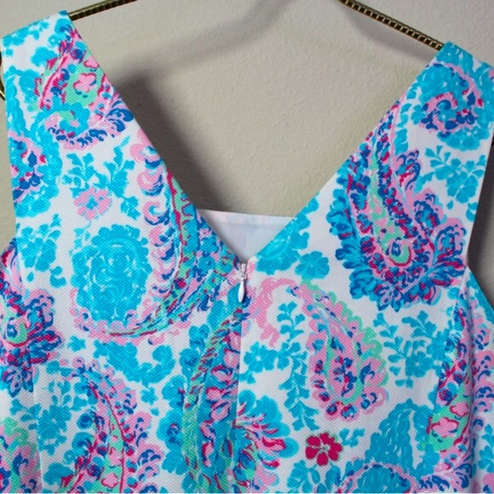 Tropical Fresco Paisley Floral Cotton Sheath "Tea Time" Costal Talbots Dress - Picture 5 of 8